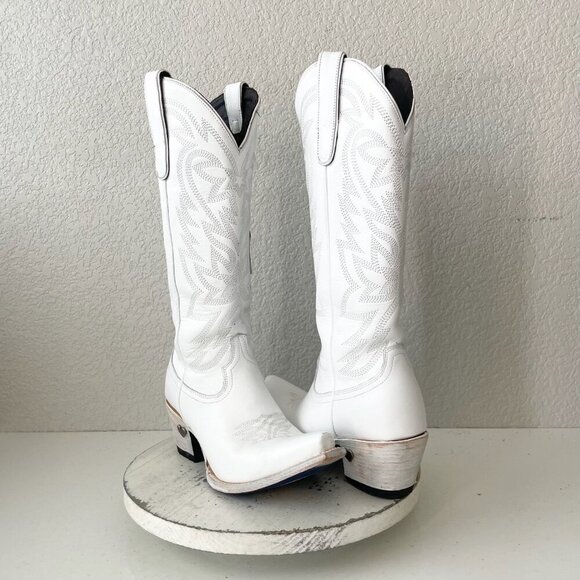 Lane MEGAN MORONEY Smokeshow Womens Cowboy Boots 8.5 White Western Cowgirl Tall - Picture 1 of 12
